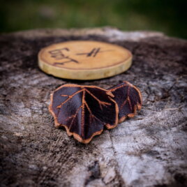 Boucle d&rsquo;oreille en cuir – vigne